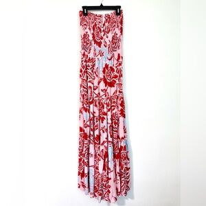 Abel The Label Anthropologie Pink Floral Maxi Dress